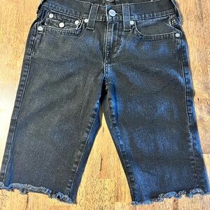 True Religion Black Jean Shorts for Men